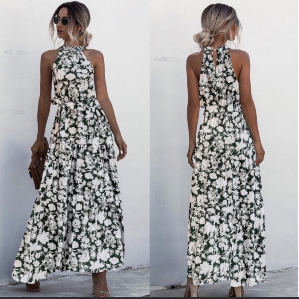 Boho floral halter maxi dress - Picture 6 of 10